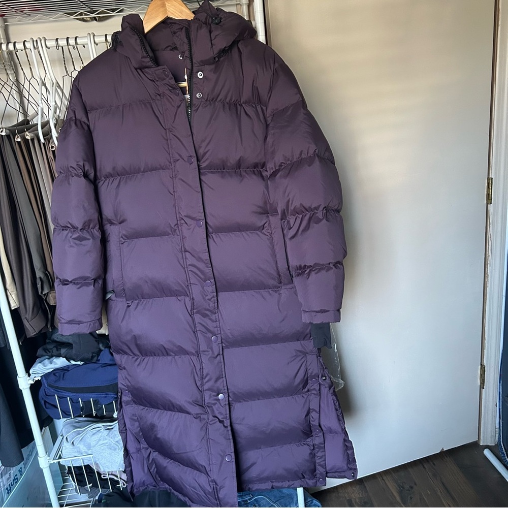 NWT Quince Resposible Down Long Puffer Coat - Deep Medium - Picture 5 of 8